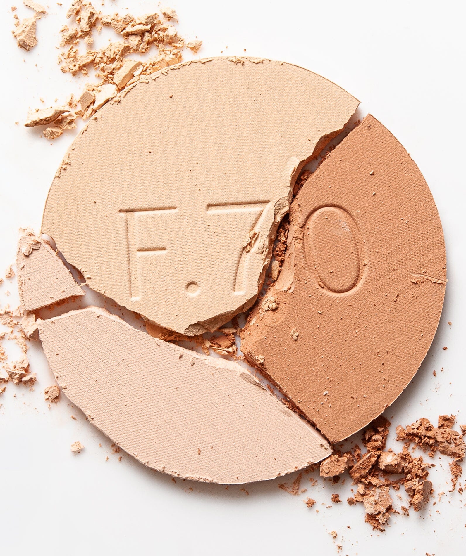 Trio of broken finishing powders in three different shades